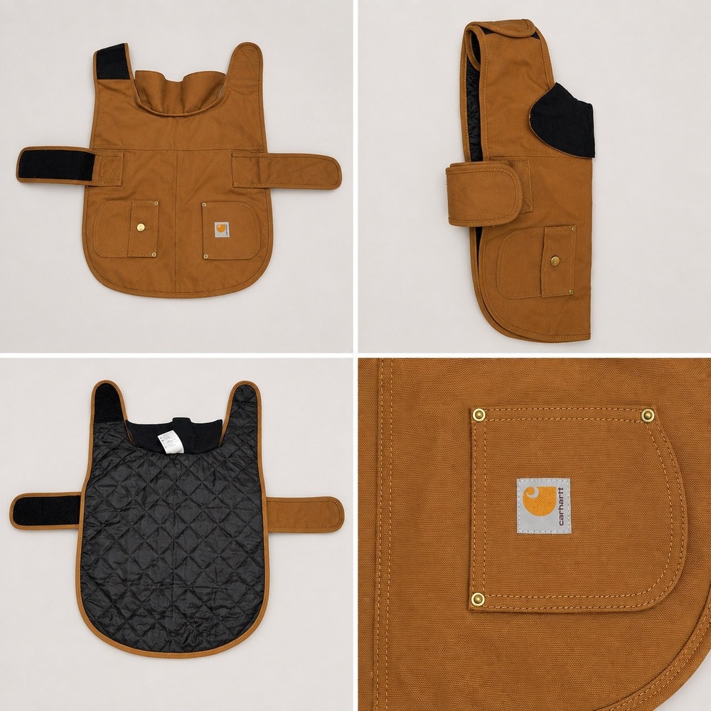 Carhartt Chore Dog Coat Brown Cotton Duck Canvas Quilted Pet Vest P000034000104